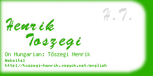 henrik toszegi business card